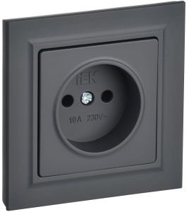 Розетка 1-м 10А С/У в сборе Графит Brite