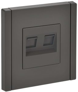 Розетка RJ45+RJ45 кат.5Е С/У Серый Forte&Piano