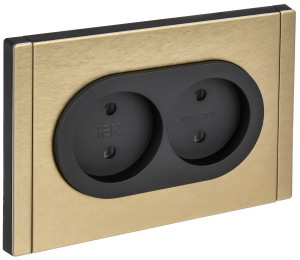 Розетка 2-м 10А С/У Металл Шампань Forte&Piano