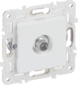 Розетка TV антенна С/У проходная Арктический белый Skandy