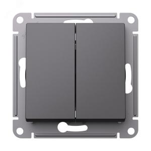 Выключатель 2-кл 10А С/У Базальт AtlasDesign