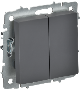 Переключатель 2-кл 10А перекрестный Графит Brite