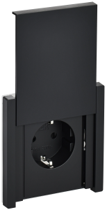 Розетка 1-м 16А С/У З/К со шторками с крышкой винтовое крепление IP44 Черный Forte&Piano