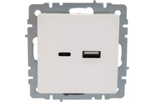 Розетка USB А+С 18Вт С/У Белый Brite