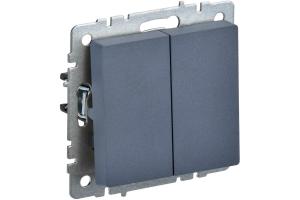 Переключатель 2-кл 10А C/У проходной Маренго Brite