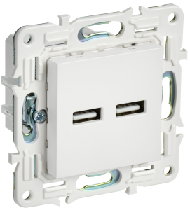 Розетка USB А+А 3,1А С/У Арктический белый Skandy