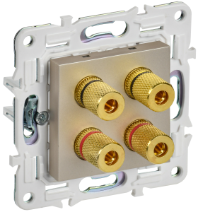 Розетка Аудио 4-м С/У Шампань Skandy