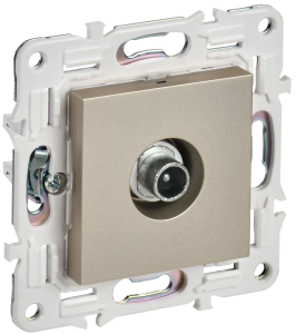 Розетка TV антенна С/У проходная Шампань Skandy