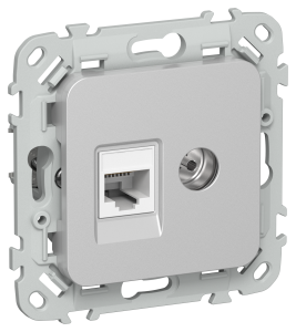 Розетка RJ45+TV кат.6 UTP С/У Алюминий FLITE