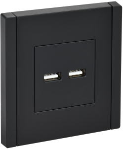 Розетка USB А+А 3,1А С/У Черный Forte&Piano