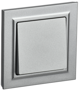 Выключатель 1-кл 10А С/У в сборе Алюминий Brite