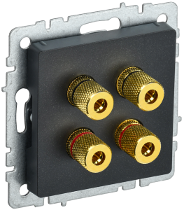 Розетка Аудио 4-м С/У Черный Brite