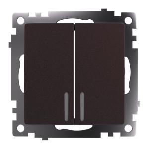 Выключатель 2-кл 10А С/У с индикатором Шоколад Катрин