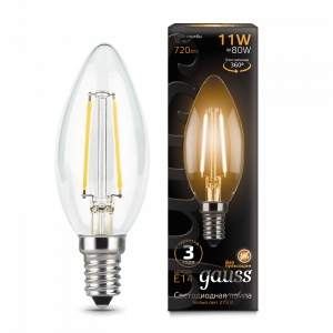 Лампа LED Filament Свеча E14 11W 720lm 2700К 1/10/50 Gauss