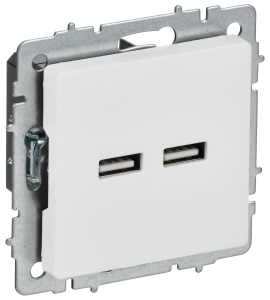 Розетка USB А+А 5В 3,1А С/У Арктический Белый Brite