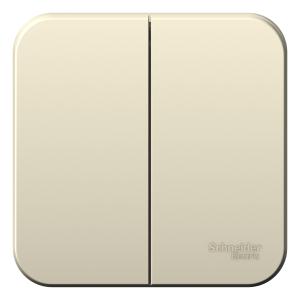 Выключатель 2-кл 10А О/У изолирующая пластина Молочный Blanca