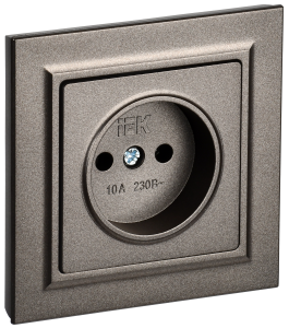 Розетка 1-м 10А С/У в сборе Темная Бронза Brite