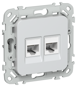 Розетка RJ45+RJ45 кат.5Е UTP С/У Жемчуг FLITE