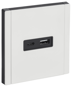 Розетка USB А+С 18Вт С/У Металл Белый Forte&Piano