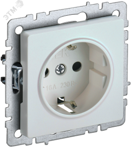 Розетка 1-м 16А С/У З/К со шторками Жемчуг Brite