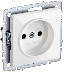 Розетка 1-м 10А С/У со шторками Белый Brite