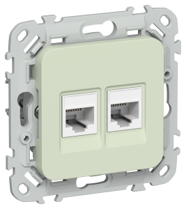 Розетка RJ45+RJ45 кат.5Е UTP С/У Панг FLITE