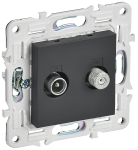 Розетка TV антенна + SAT С/У Графит Skandy