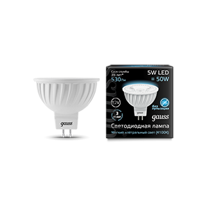 Лампа светодиодная GU5.3 5W MR16 12V 4100K LED Gauss