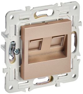 Розетка RJ45+RJ45 кат.6 С/У Песочный Skandy