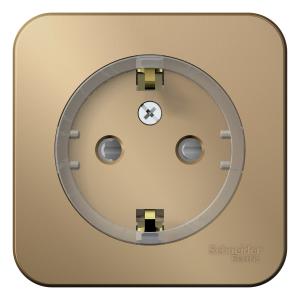 Розетка 1-м 16А О/У З/К со шторками изолирующая пластина Титан Blanca