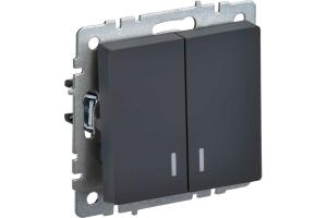 Выключатель 2-кл 10А С/У с индикатором Графит Brite