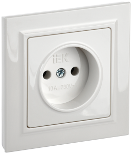 Розетка 1-м 10А С/У в сборе Белый Brite