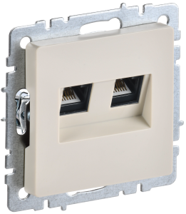 Розетка RJ45+RJ45 кат.6 С/У Бежевый Brite