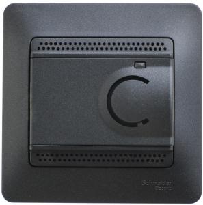 Термостат теплого пола электронный с датчиком в сборе Антрацит Glossa
