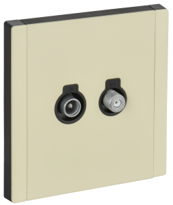 Розетка TV антенна + SAT С/У Металл серый сланец Forte&Piano