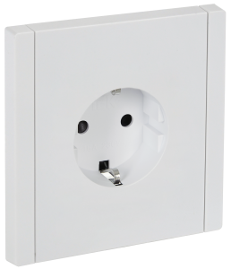 Розетка 1-м 16А С/У З/К со шторками Белый Forte&Piano