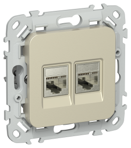 Розетка RJ45+RJ45 кат.5Е STP С/У Шампань FLITE