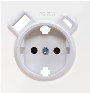Накладка для розетки Schuko 16А USB A+C со шторками Белый R98 Donel