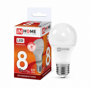 Лампа светодиодная LED-A60-VC 8Вт 230В Е27 6500К 760Лм IN HOME