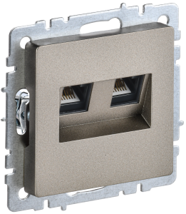 Розетка RJ45+RJ45 кат.6 С/У Шампань Brite