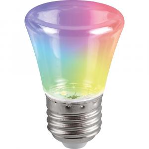 Лампа светодиодная 1W Е27 C45 колокольчик  RGB LB-372 прозрач плавная смена цвета