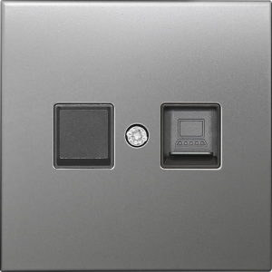Накладка для розетки 1-м RJ45 RJ11 Благородная сталь R98 METAL Donel