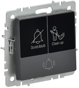 Кнопка звонка для отелей с индикатором Графит Brite