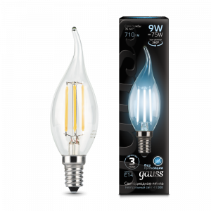 Лампа LED Filament Candle tailed E14 9W 4100K 1/10/50 Gauss