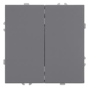 Переключатель 2-кл 10А С/У Платиново-серый Эмили