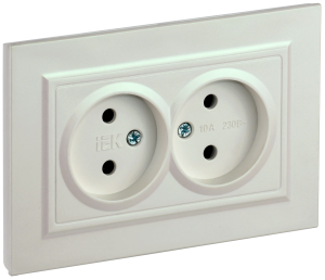 Розетка 2-м 10А С/У в сборе Жемчуг Brite