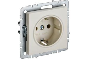 Розетка 1-м 16А С/У З/К Бежевый Brite