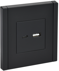 Розетка USB A+C 3,1А С/У Черный Forte&Piano