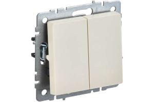Выключатель 2-кл 10А С/У Бежевый Brite
