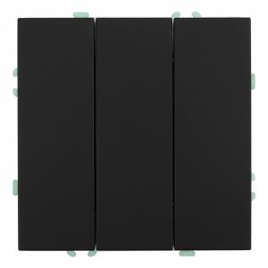 Выключатель 3-кл 10А С/У Черный уголь Эмили